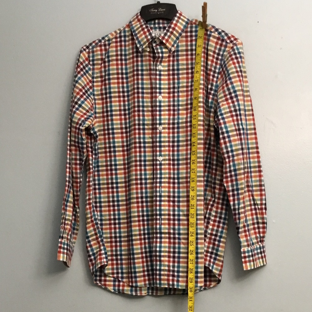 LL Bean Red and Blue Casual Button Down Shirt